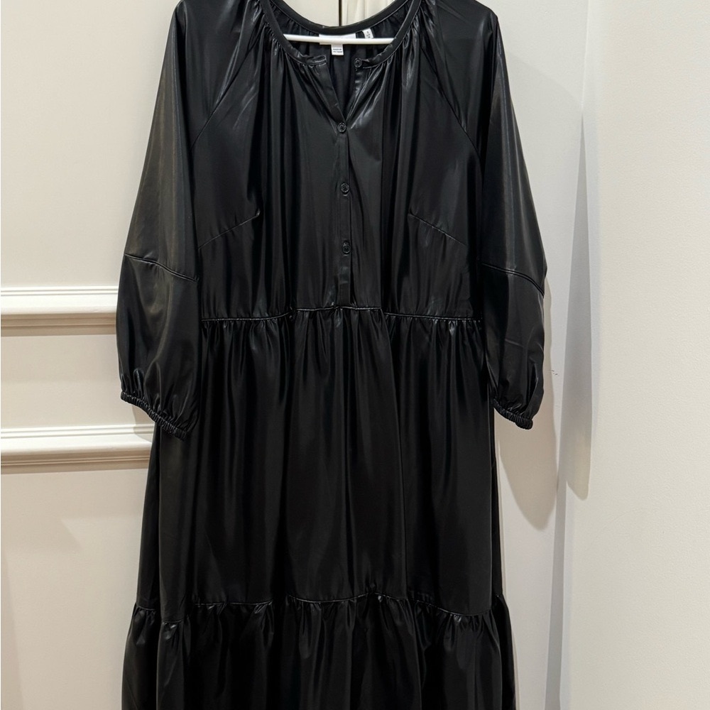 Chico's Black Faux Leather Dress